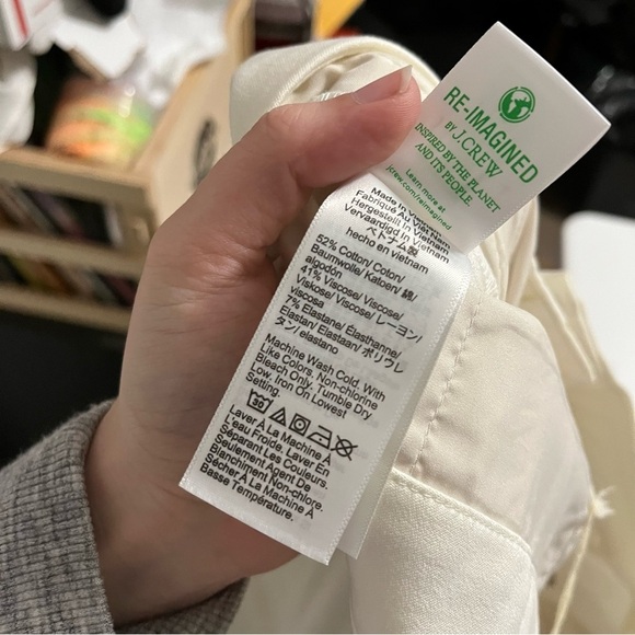 J. Crew Kate Straight Leg Pants Bi Stretch Cotton Blend White 12 - Picture 8 of 11